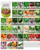 Vegetable Seed Vault Kit – 35 Heirloom Non-GMO Vegetable Seeds for Gardening & Survival Food Storage