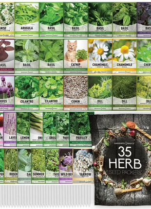Popular Herb Seeds for Planting | 35 Variety Pack