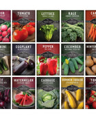 15 Variety Vegetable Garden Seed Collection – Non-GMO Heirloom Survival Seed Vault for Year-Round Growing