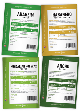 Pepper Seed Assortment | 8 Variety Pack