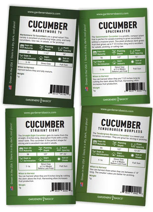 Cucumber Seed Assortment | 8 Variety Pack