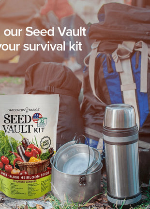 Vegetable Seed Vault Kit – 35 Heirloom Non-GMO Vegetable Seeds for Gardening & Survival Food Storage