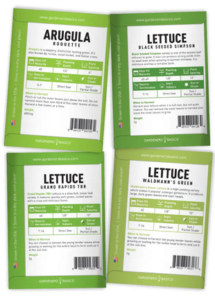 Leafy Green Salad Seeds | 8 Variety Pack