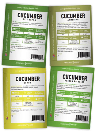 Cucumber Seed Assortment | 8 Variety Pack