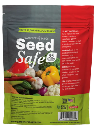 Seed Safe Survival Seed Kit - 35 Variety Pack