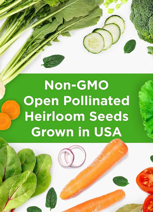 Heirloom Seed Garden 33 Variety Pack Non-GMO Open Pollinated Seeds Over 30,000 for Multiple Seasons USA Grown Freshness Sealed Bag