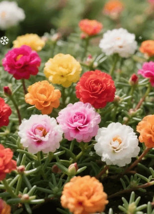 🌸 Double Flowered Moss Rose Seeds – 🌿Perennial Flower Seeds / Large Flowers / Easy to Grow