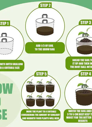 Geo-Grow™ -Geofabric Grow Bags for Planting - 5pcs Combo |🔥Free 100 Vegetable Seeds Mix Variety🔥