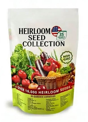 🥦Ultimate Survival Seed Vault (16,000+ Seeds) | 35 Variety Pack🌿|50-Year Shelf Life