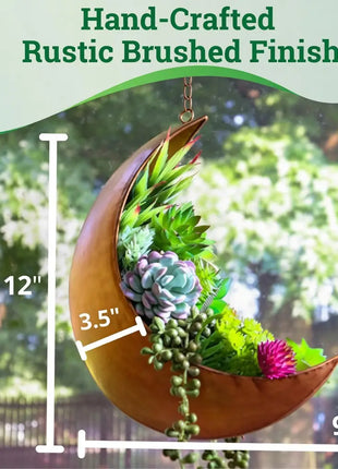 Hanging Moon Planter - Moms Day Gifts for Women - Moon Room Decor - Unique Planters for Succulents,Air Plant, Cactus, Artificial Plants- Plant Lover Gifts - Boho,Hippie, Witchy, Birthdays Gifts