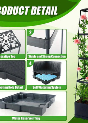 Garden Raised Bed Planter Boxes with Trellis