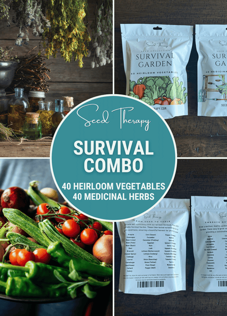 Survival Garden Combo – 40 Vegetable & 40 Medicinal Herb Varieties